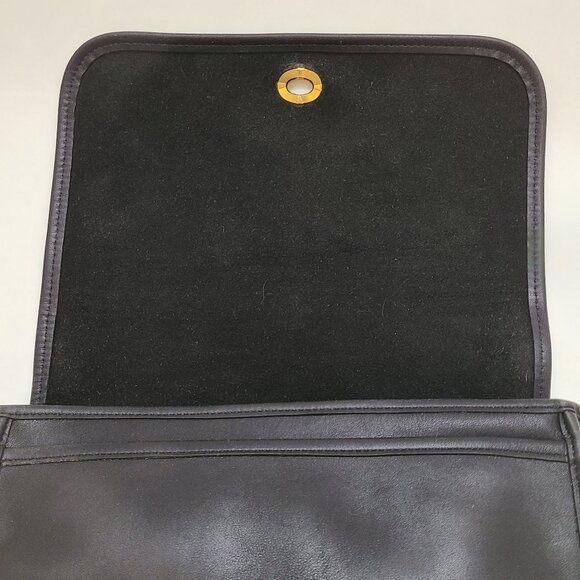 Vintage 90s Black Coach 9635 Convertible Clutch Removable Shoulder Strap - Picture 5 of 13